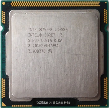 Процессор LGA1156 INTEL Core i3-550 ( 2 Ядра/ 4Потока *3.2 GHz/ 4 MB/ 1333 Mhz ) s1156 Tray Б/У