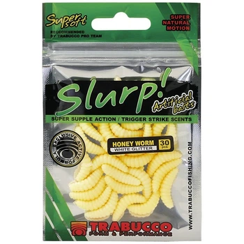 Силиконовая приманка белая Trabucco SLURP BAIT HONEY WORM NATURAL WHITE 30 шт (182-00-210)