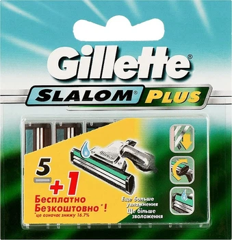 Сменные картриджи для бритья (лезвия кассеты) мужские Gillette Slalom Plus 6 шт