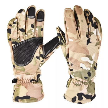 Зимові тактичні військові рукавиці Delta-Tec в камуфляжі мультикам розмір XL