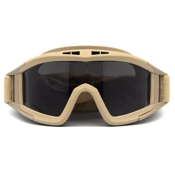 Тактичні захисні окуляри (маска) ArmorStandart RK2 із 3 лінзами Brown (ARM62032) Сахара 62032