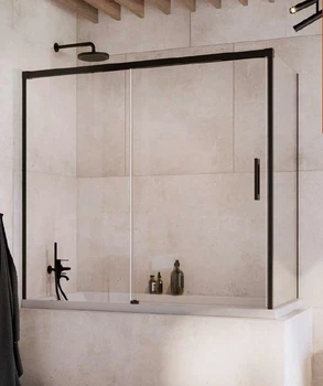 Стеклянная шторка для ванны RADAWAY Idea Black PN DWJ+S 180х70 левая 10042180-54-01L + 10005070-54-01R