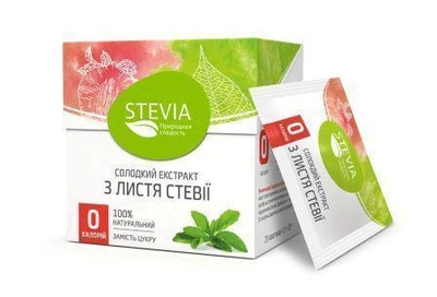 Замінювач цукру ТМ STEVIA в стиках, 25 г.