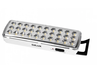 Світильник ЛЕД 2Вт аварійний REL-501LED (3.7V1,2Ah) 30 LED 202x68x40 акумуляторний DELUX