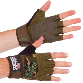 Тактичні рукавички з відкритими пальцями Zelart 4928 розмір M Camouflage