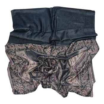 Шарф из вискозы черный Silk Route a-1468 200х70 см