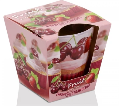 Свічка ароматизована в склі Bartek Candles Тістечка (Вишня і полуниця) 115г.