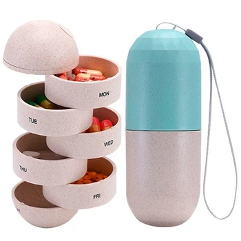 Таблетница Pill Box 7 отделений в защитном боксе 12 см