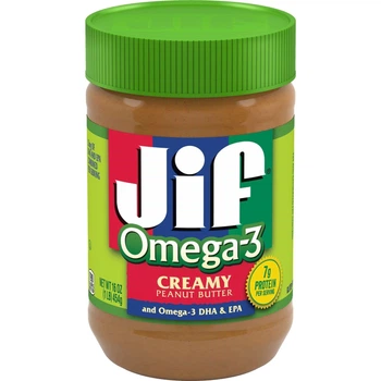 Арахісова паста JIF Omega-3 creamy peanut butter 454g