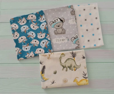 Набор пеленок 4 шт (1 фланель + 3 хлопок) Baby Textile 80х100 см 16725635