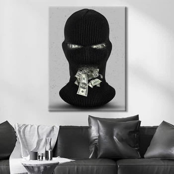 Картина Холстович Money Gang 50x65 см. Интерьерная картина с деньгами для офиса, гостиной, спальни
