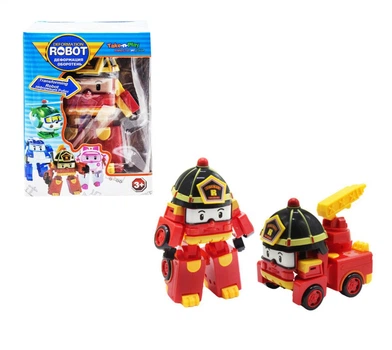 Трансформер 83608 Robocar Poli в коробке Пожарная машина Рой Красный