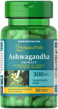 Ашваганда Puritan's Pride Ashwagandha Standardized Extract 300 mg 50 Caps