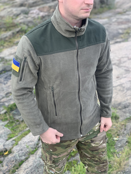 Кофта тактическая флис,флиска военная Bikatex (Вставки Soft Shell) олива XL