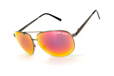 Очки защитные открытые Global Vision Aviator-4 (G-Tech™ red) красные зеркальные