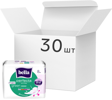 Упаковка гігієнічних прокладок Bella Perfecta Ultra Maxi Green 8 шт х 30 пачок (BE-013-MW08-037)