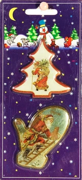 Набор новогодних магнитов елка и варежка, 2 шт (441198-2)