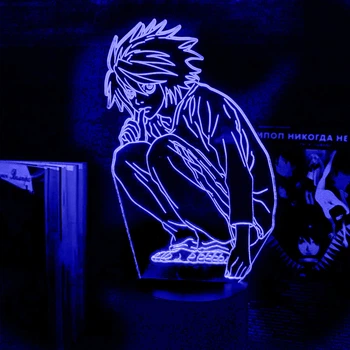 Акриловый светильник-ночник L из Тетрадь Смерти синий tty-n001969