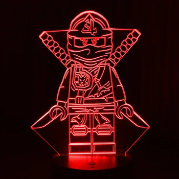 Акриловий світильник-нічник LEGO Ниндзяго червоний tty-n001348