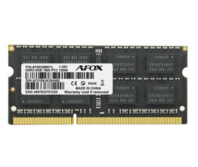 Afox SODIMM 8G DDR3 1600MHz (AFSD38BK1L)