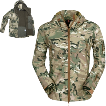 Тактична куртка на флісі SOFT SHEL мультикам L