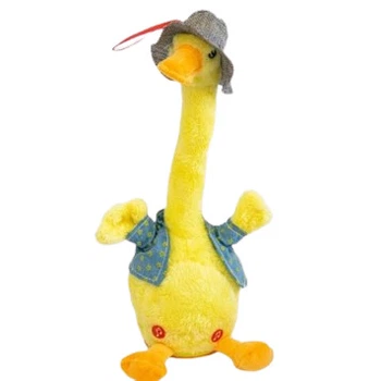 Интерактивная игрушка Dansing duck 100 песен подсветка повторяет слова желтый (TWM-4261_358)