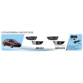 Фары дополнительная модель Mitsubishi Lancer 2007-16/MB-282N/H11-12V55W/эл.проводка (MB-282N)