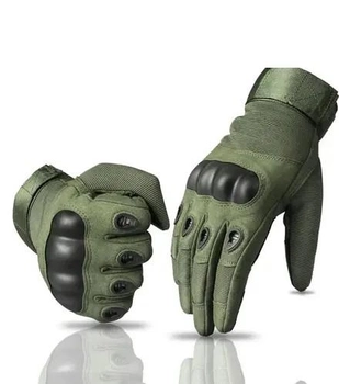 Тактические перчатки с пальцами Олива (зеленые) размер L