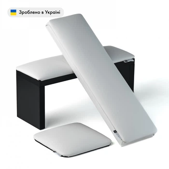 Комплект для маникюра белый: подставка под руку WOODblack, PAD, Подлокотник CARE