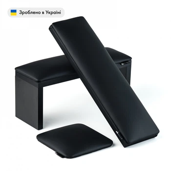 Комплект для манікюру чорний: підставка під руку WOODblack, PAD, Підлокітник CARE