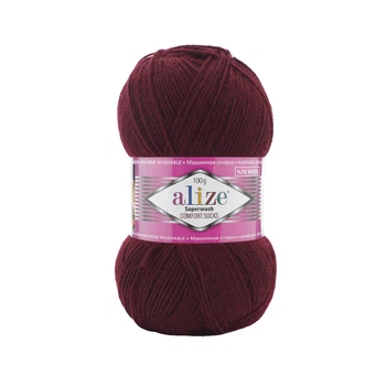 Пряжа носочна Alize Superwash Comfort Socks 578 бордовий