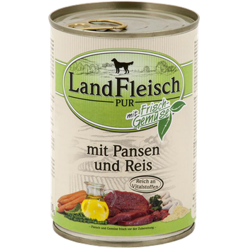 Консерви для собак LandFleisch Adult Dog mit Pansen und Reis 400 г