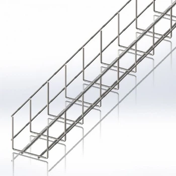 Лоток сітчастий WBB 100х100, дріт Ø4 мм, білий цинк, 2,5м