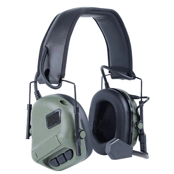 Наушники тактические Partizan Active Headset с активным шумоподавлением и поддержкой рации Олива
