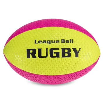 Яркий мяч для регби 9 размер RUGBY League ball регбийный мяч PU Желтый-розовый (RG-0391)