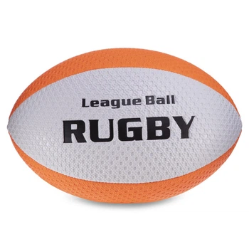 Яркий мяч для регби 9 размер RUGBY League ball регбийный мяч PU Белый-оранжевый (RG-0391)
