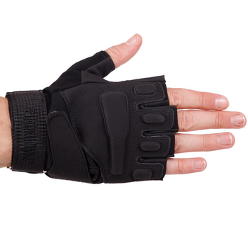 Тактичні рукавички без пальців військові BLACKHAWK Для риболовлі для полювання Поліестер Чорний (BC-4380) M