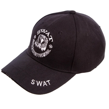 Мужская бейсболка кепка хлопковая тактическая летняя осенняя SWAT Хлопок Размер регулируемый Черный (7022)