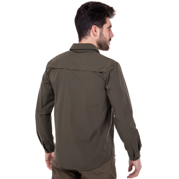 Мужская тактическая военная рубашка оливковая с длинным рукавом Pro Tactical непромокаемая Полиэстер Оливковая (7188) L