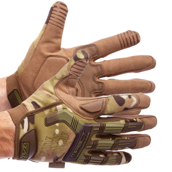 Тактичні рукавички військові з закритими пальцями і накладками Механікс MECHANIX MPACT Камуфляж (BC-5622) M