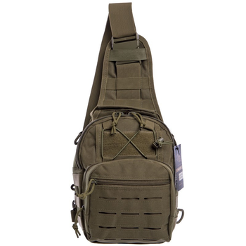 Тактичний рюкзак з однією лямкою SILVER KNIGHT Сумка слінг Поліестер 30 х 23 х 15 см (YQS-099) Хакі