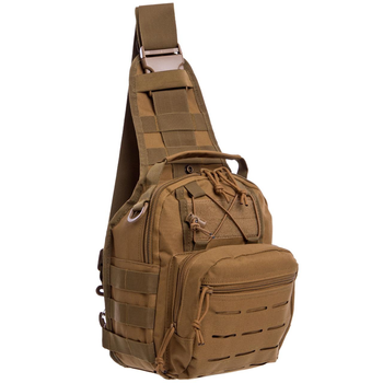 Тактический рюкзак с одной лямкой SILVER KNIGHT Сумка слинг Полиэстер 30 х 23 х 15 см (YQS-099) Коричневый