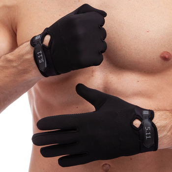 Тактичні рукавиці з закритими пальцями 5.11 Для полювання туризму Нейлон текстиль Чорний (BC-0527) L