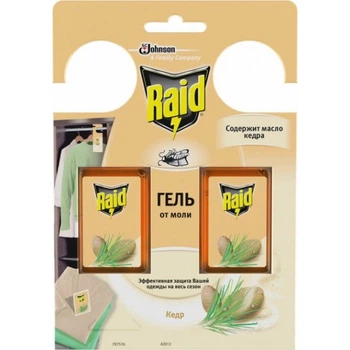 Гель от моли Raid Кедр, 2 шт