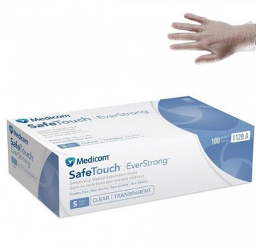 Виниловые перчатки неопудренные (S) 100 шт/уп Medicom