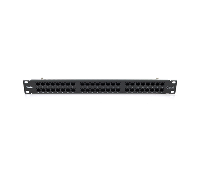 Патч-панель Merlion 48 порту UTP DUAL кат 6 19 1U не екранована чорна Q10