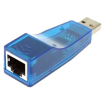 Контролер USB 2.0 to Ethernet - адаптер 10 - 100Mbps, Blue, BOX