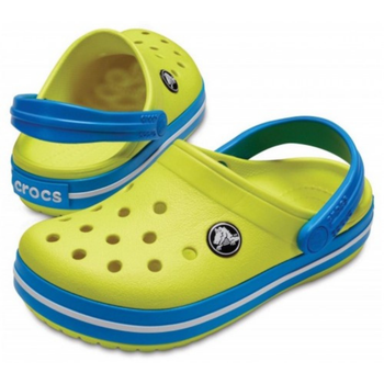 Сабо Crocs Crocband Kids Clog 31-32 р 19.2-20.0 см Дитячі Жовто сині 204537-J1 Peony Tennis Green Ball/Ocean