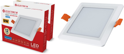Светильник потолочный ELECTRUM LED QUADRO M 9W 4000К (B-LD-1960-2) 2 шт