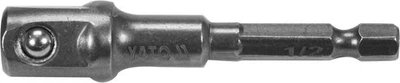Держатель-адаптер для головок квадрат 1/2", 70 мм, хвостовик HEX 1/4" YATO (YT-04627)